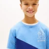 Tricou pentru copii cu monogramă și dungi