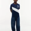 Tricou pentru copii cu monogramă și dungi