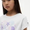 Tricou pentru copii cu nod în față și imprimeu de scoici