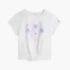 Tricou pentru copii cu nod în față și imprimeu de scoici