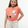 Tricou pentru copii Flip cu logo floral din paiete
