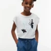 Tricou pentru copii Flip cu logo floral din paiete