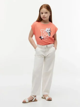 Tricou pentru copii Flip cu logo floral din paiete