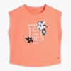 Tricou pentru copii Flip cu logo floral din paiete