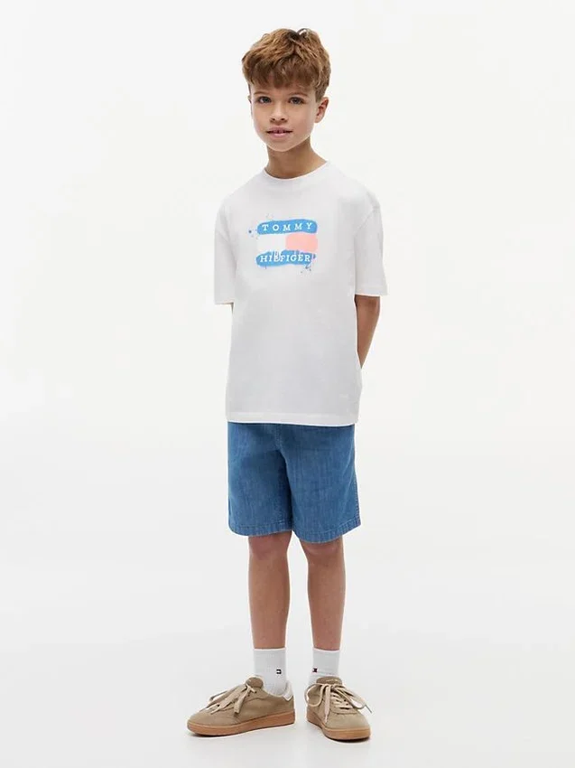 Tricou pentru copii Tommy cu logo graffiti Tricou pentru copii Tommy cu logo graffiti