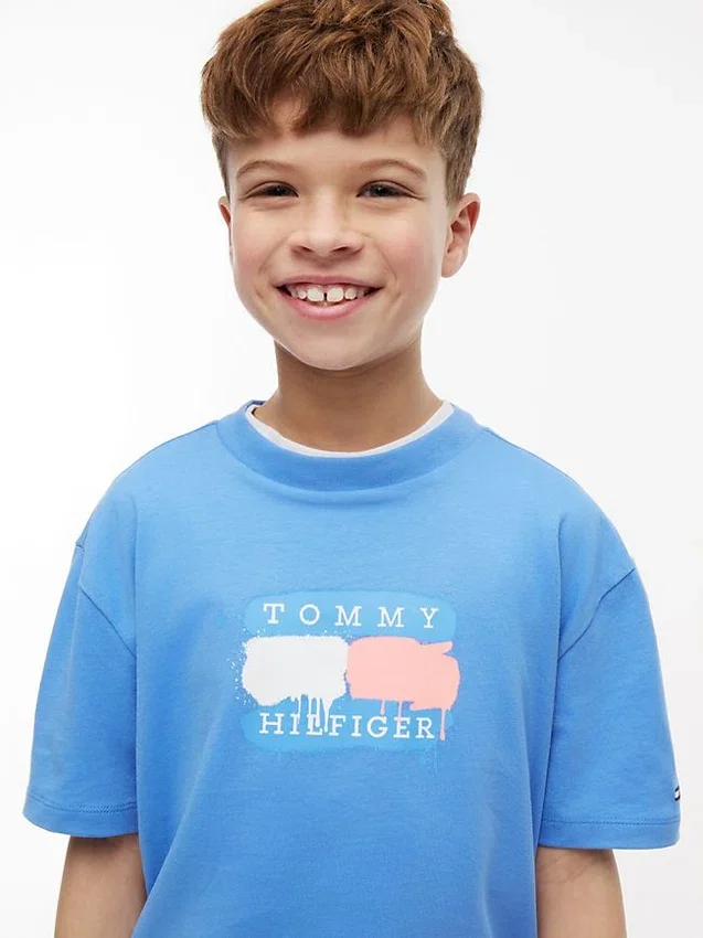 Tricou pentru copii Tommy cu logo graffiti Tricou pentru copii Tommy cu logo graffiti