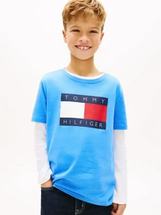Tricou pentru copii Tommy cu logo steag