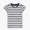 Tricou pentru fete cu dungi și mâneci cu volane