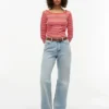 Tricou slim fit cu guler barcă Tricou slim fit cu guler barcă