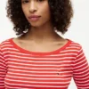 Tricou slim fit cu guler barcă Tricou slim fit cu guler barcă