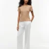 Tricou slim fit cu guler rotund și țesătură pointelle Tricou slim fit cu guler rotund și țesătură pointelle