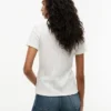 Tricou slim fit cu guler rotund și țesătură pointelle