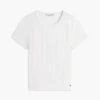 Tricou slim fit cu guler rotund și țesătură pointelle