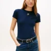 Tricou slim fit cu monogramă script Tricou slim fit cu monogramă script