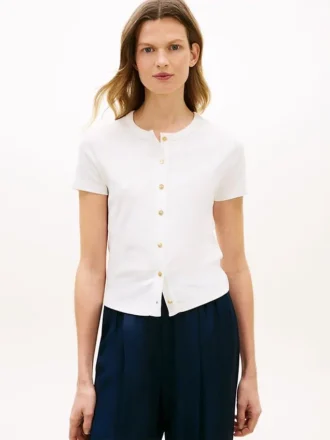 Tricou slim fit cu nasturi