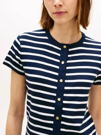 Tricou slim fit cu nasturi