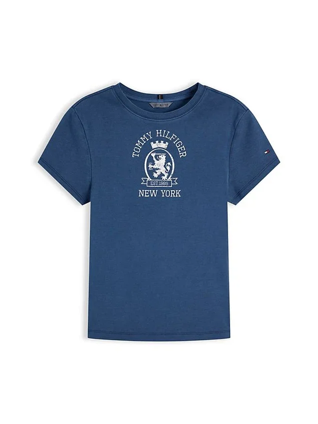 Tricou slim fit vopsit în întregime, cu logo Crest Tricou slim fit vopsit în întregime, cu logo Crest