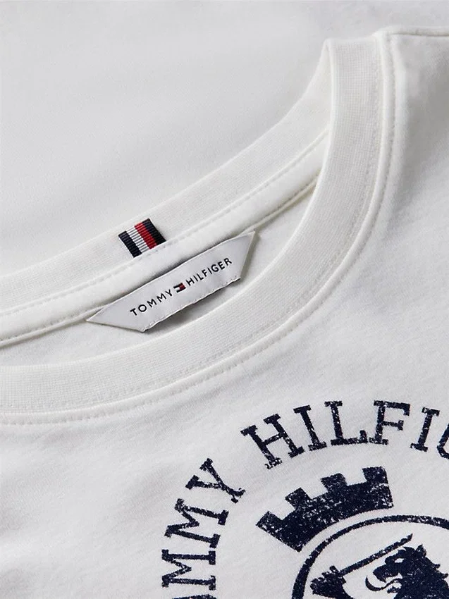 Tricou slim fit vopsit în întregime, cu logo Crest Tricou slim fit vopsit în întregime, cu logo Crest