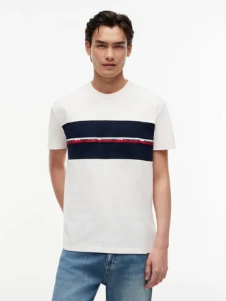 Tricou Tommy Jeans cu bandă cu logo-ul caracteristic
