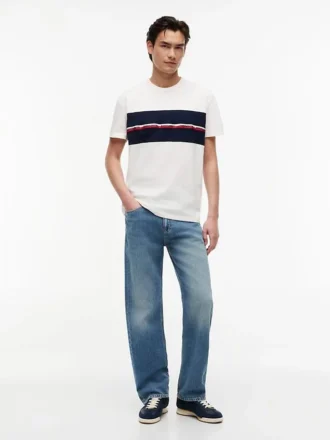 Tricou Tommy Jeans cu bandă cu logo-ul caracteristic