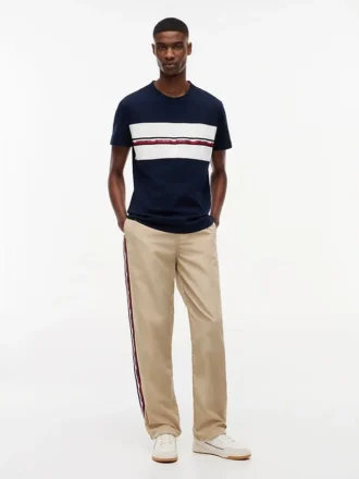 Tricou Tommy Jeans cu bandă cu logo-ul caracteristic