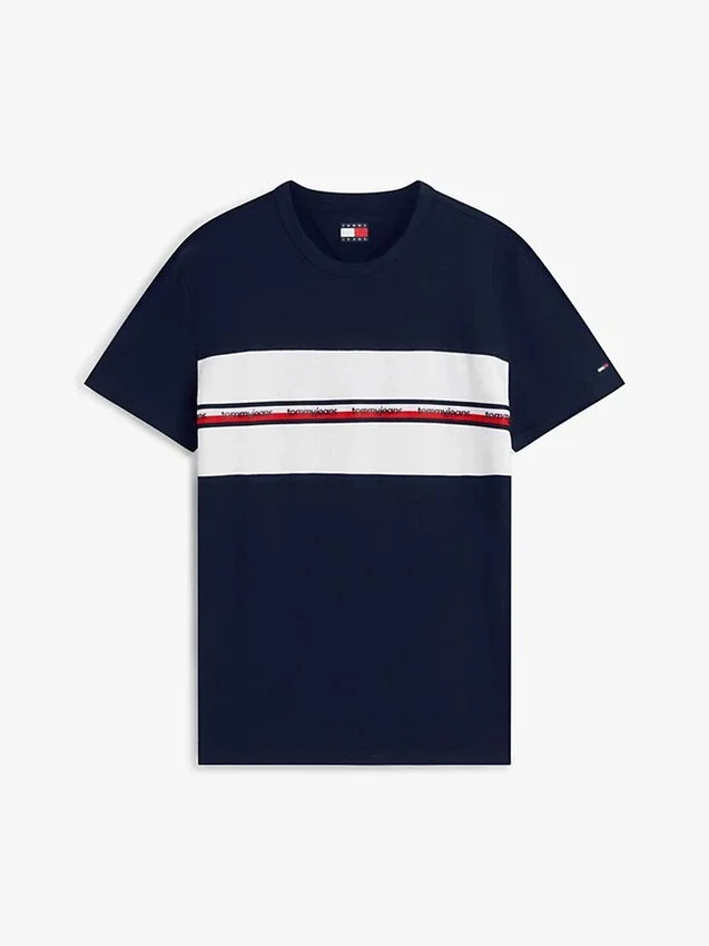 Tricou Tommy Jeans cu bandă cu logo-ul caracteristic Tricou Tommy Jeans cu bandă cu logo-ul caracteristic
