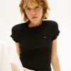 Tricou Tommy Jeans cu bordură ondulată