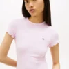 Tricou Tommy Jeans cu bordură ondulată