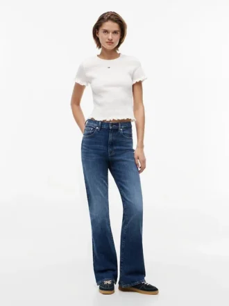 Tricou Tommy Jeans cu croi slim și drapaj