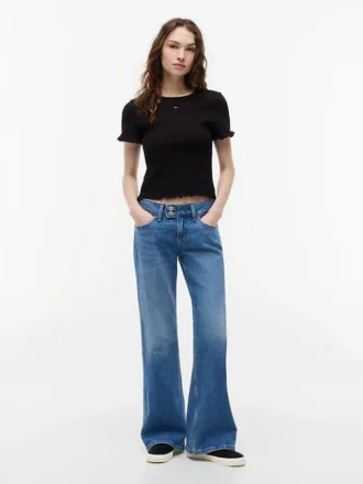 Tricou Tommy Jeans cu croi slim și drapaj