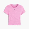 Tricou Tommy Jeans cu croi slim și drapaj