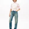 Tricou Tommy Jeans cu croială regular și dungi