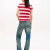 Tricou Tommy Jeans cu croială regular și dungi