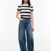 Tricou Tommy Jeans cu dungi de rugby