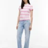Tricou Tommy Jeans cu dungi de rugby