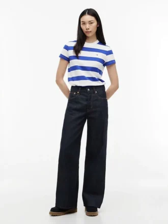 Tricou Tommy Jeans cu dungi de rugby
