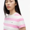 Tricou Tommy Jeans cu dungi de rugby