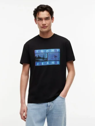 Tricou Tommy Jeans cu imprimeu fotografic