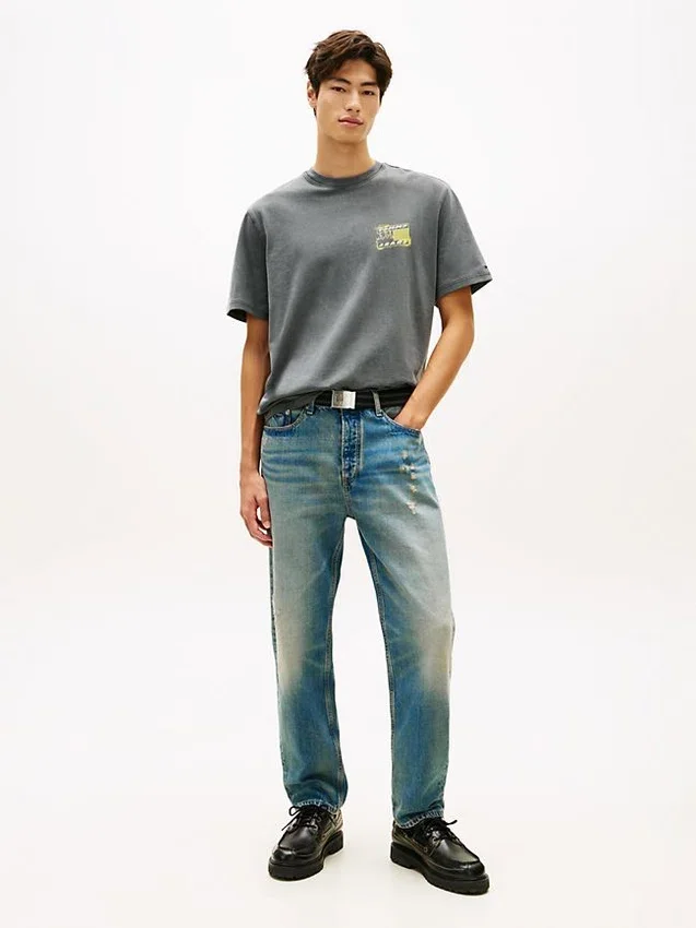 Tricou Tommy Jeans cu logo Bubble vopsit cu spray Tricou Tommy Jeans cu logo Bubble vopsit cu spray