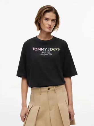 Tricou Tommy Jeans cu logo din cristale