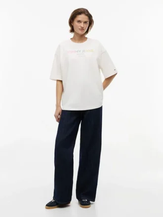 Tricou Tommy Jeans cu logo din cristale