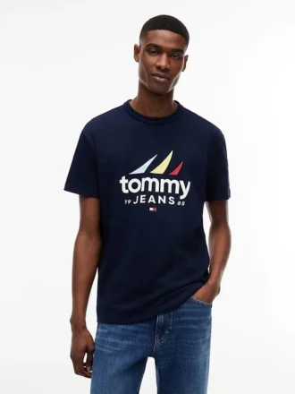 Tricou Tommy Jeans cu logo Sailing