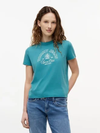 Tricou Tommy Jeans cu logo Sports Club