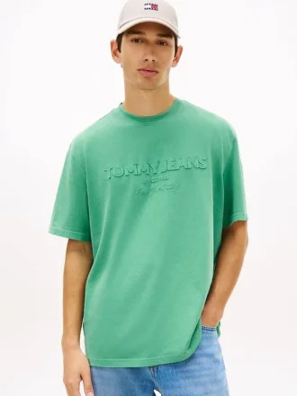 Tricou Tommy Jeans cu logo uzat