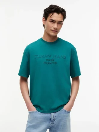 Tricou Tommy Jeans cu logo uzat