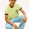 Tricou Tommy Jeans cu logo vopsit cu spray
