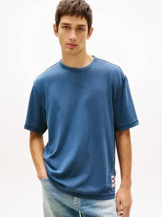 Tricou Tommy Jeans cu steaguri ondulate