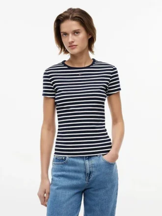 Tricou Tommy Jeans Slim Stretch Ribbed