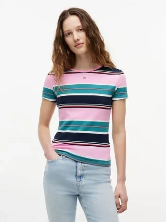 Tricou Tommy Jeans Slim Stretch Ribbed