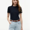 Tricou ușor din tricot cu nervuri